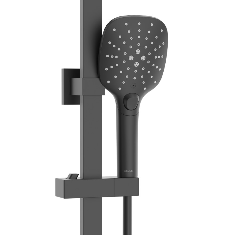 VOLLE SISTEMA D система душова (C, термостат для душа, душ 300*200 мм, лійка 3 режими, шланг 1500 мм PVC), de la noche, (1599.090104)