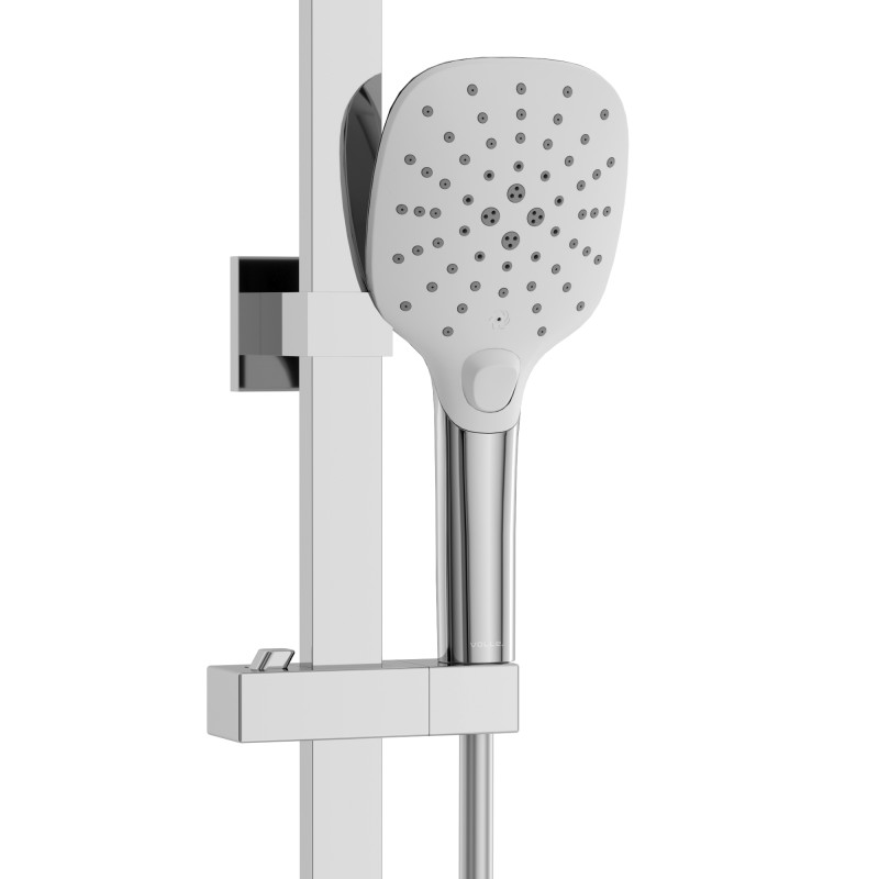 VOLLE SISTEMA D система душова (C, термостат для душа, душ 300*200 мм, лійка 3 режими, шланг 1500 мм PVC), cromo, (1599.090101)