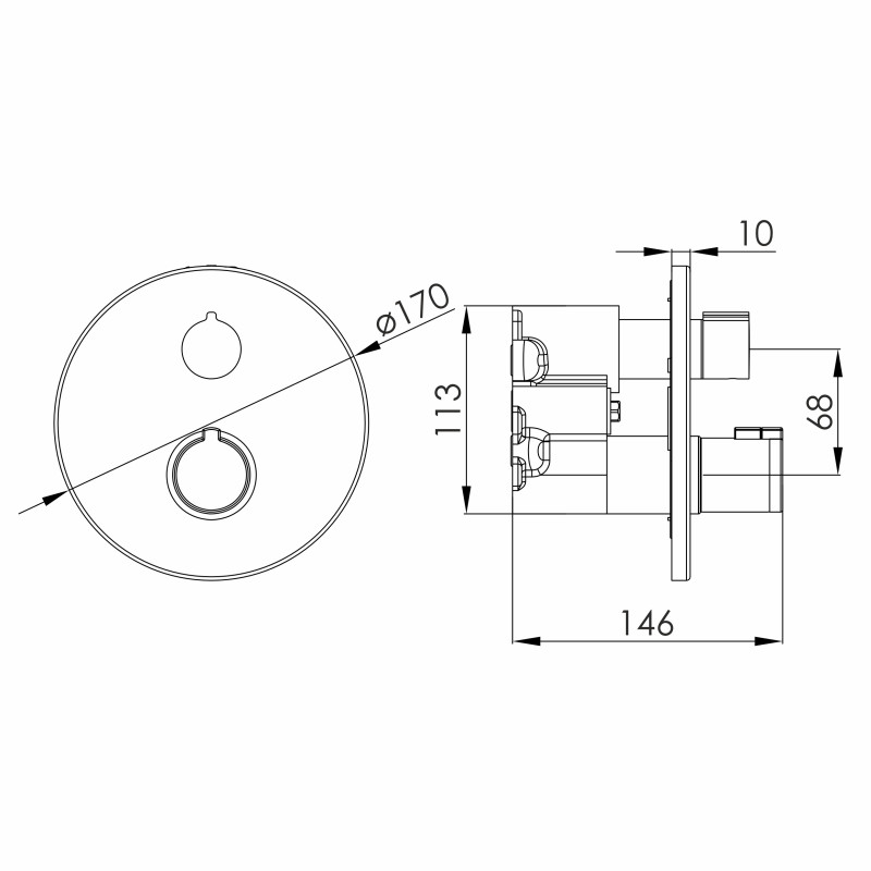 IMPRESE KUCERA змішувач прихованого монтажу (термостат 3 функції), хром, (f04603401AD)