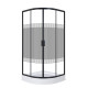 EGER TISZA BS душевая кабина 90*90*200см, с поддоном 15см (599-0909R), профиль черный, стекло "Spagetti", (599-021-BS)