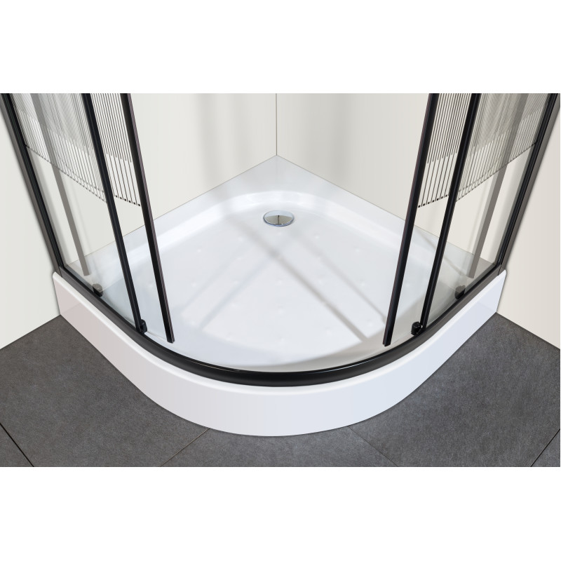 EGER TISZA BS душевая кабина 90*90*200см, с поддоном 15см (599-0909R), профиль черный, стекло "Spagetti", (599-021-BS)