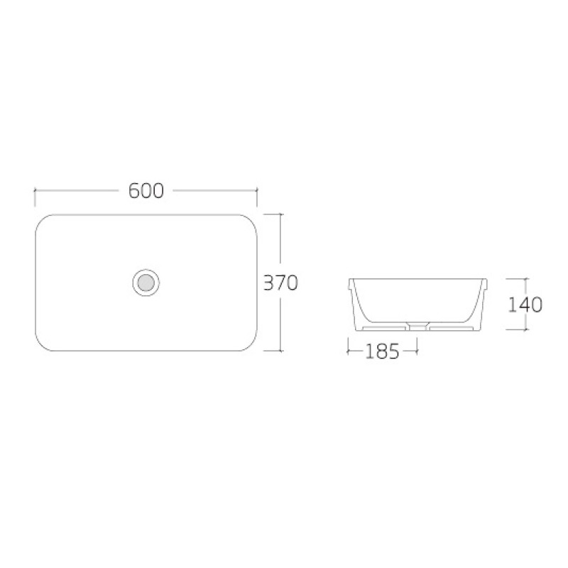 VOLLE AMAR умывальник 60*37*14см накладной, (1301.005560)
