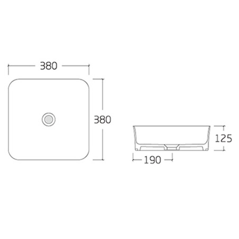 VOLLE ARTE умывальник 38*38*12,5см, накладной, (1301.005438)