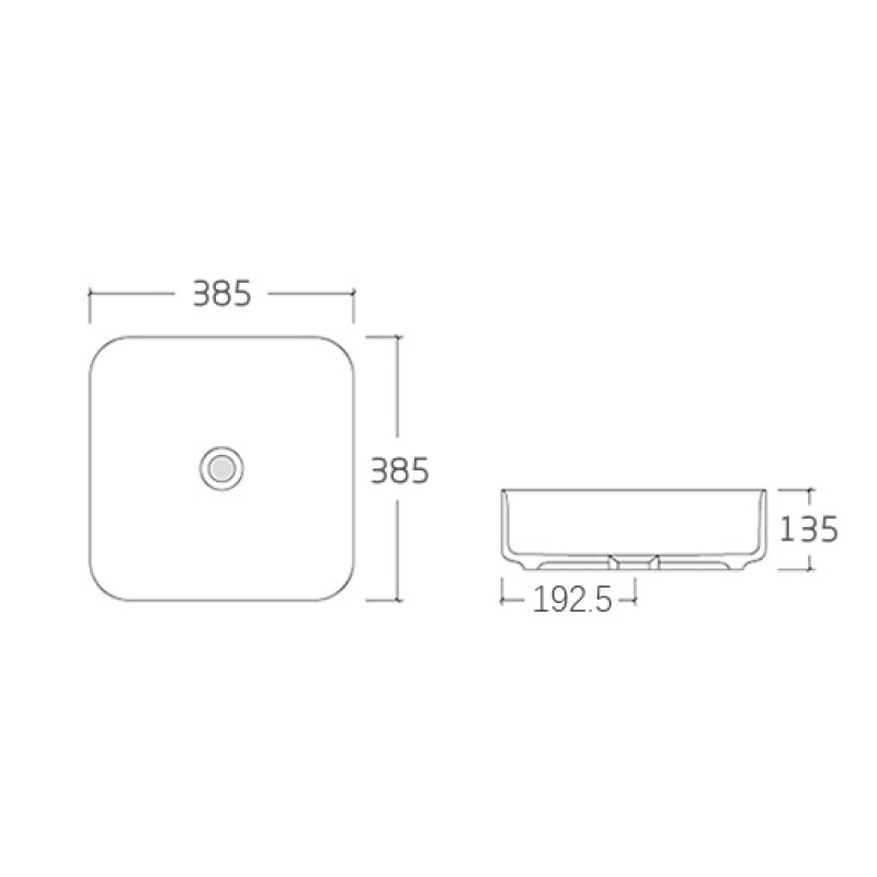 VOLLE ARTE умывальник накладной 38,5*38,5*13см, (1301.005439)