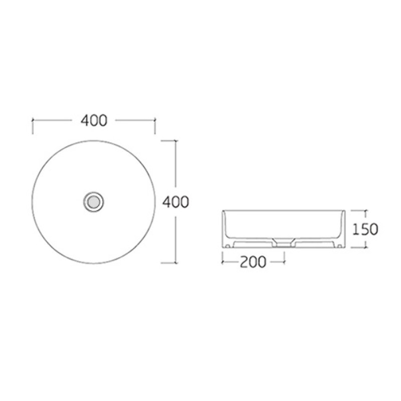 VOLLE OLA умывальник 40*40*15см, накладной, (1301.005340)