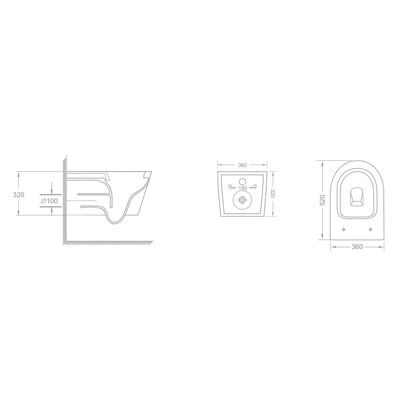 IMPRESE BLATNA N унитаз подвесной (52*36*36,5см, rimless, сиденье duroplast), (c06801303), (c06801303)