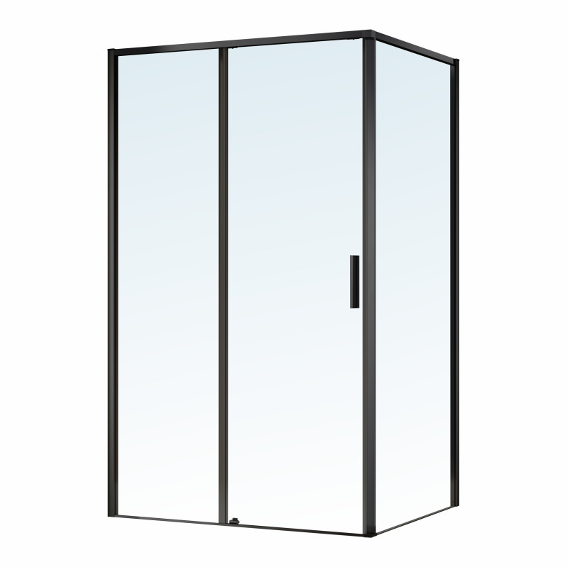 IMPRESE OSSER душевая кабина 120*80*195см прямоугольная, раздвижная профиль черный мат, стекло прозрачное, (s6400601TR)