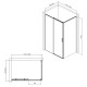 IMPRESE OSSER душевая кабина 120*80*195см прямоугольная, раздвижная профиль черный мат, стекло прозрачное, (s6400601TR)