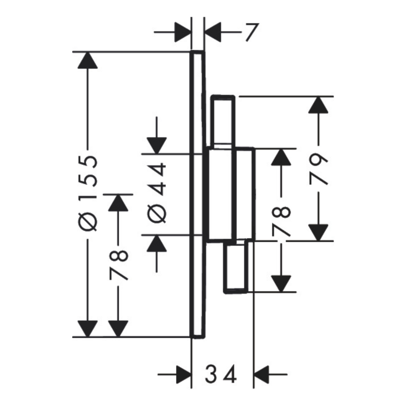 Hansgrohe DUO TURN S смеситель для 2 пользователей,СМ, цвет черный матовый, (75418670)