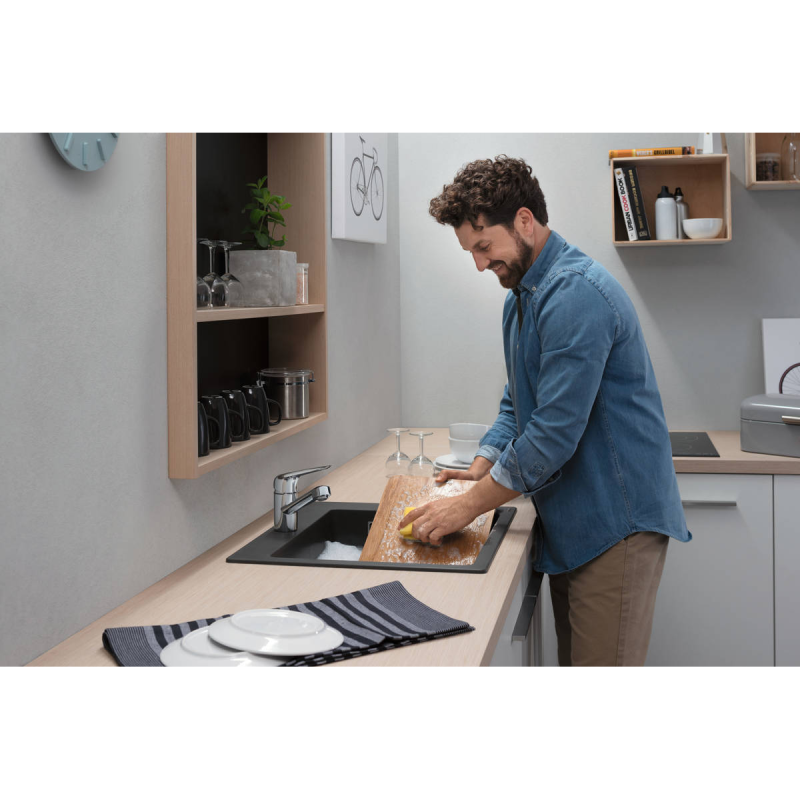 Hansgrohe S510-F450 мойка для кухни, встроенная,54*49см,цвет серый камень, (43312290)