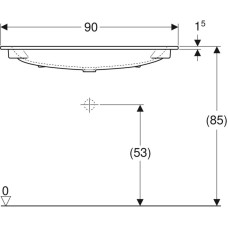 Geberit ICON умивальник 90см, без отвору під змішувач, без перелива, білий, (501.845.00.3)