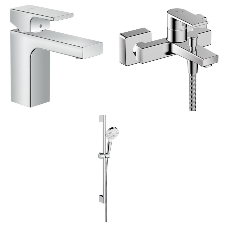 Hansgrohe VERNIS SHAPE набор смесителей для ванны, раковина 100 (71561000+71450000+26533400), (71561111)