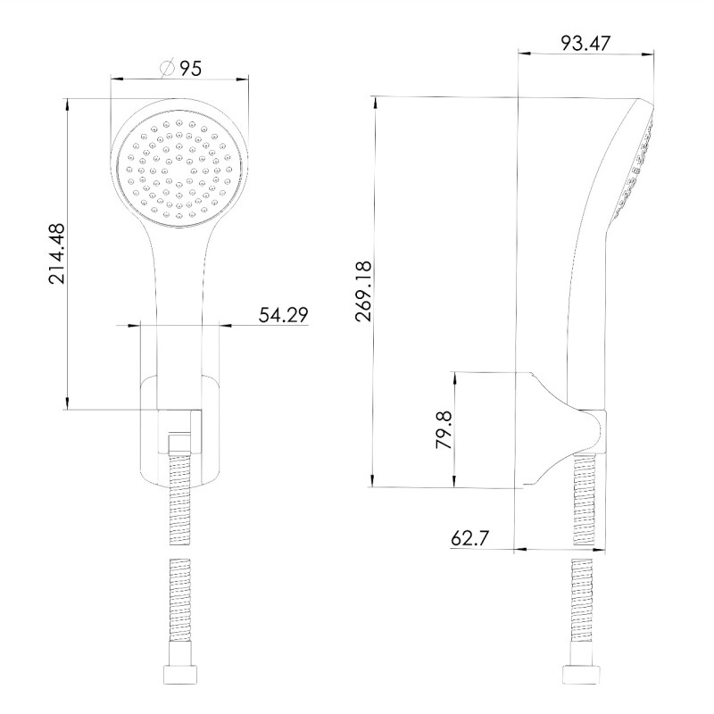 IMPRESE MODUS гарнітур душовий (лійка 1 режим, тримач, шланг 1500 мм PVC), хром, (f03808201SP)