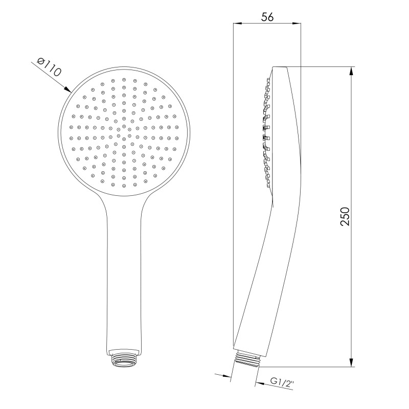 IMPRESE Душ ручний LSR-110R, 110 мм, 1 режим, хром, (f03600101AP)