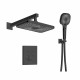 IMPRESE CENTRUM EQ система душова прихованого монтажу (термостат 2 функції,кнопки перемикання,душ 280*190мм ABS,лійка 3 режими,шланг 1500ммPVC),чорний матовий, (V-10301EQ)