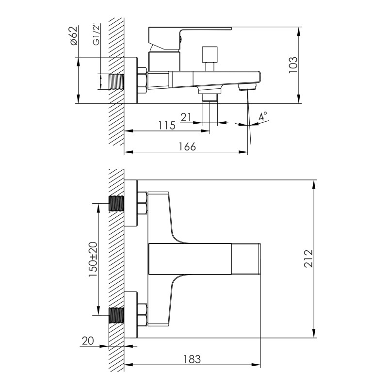 IMPRESE VIOLIK змішувач для ванни, хром, (f03210801AA)