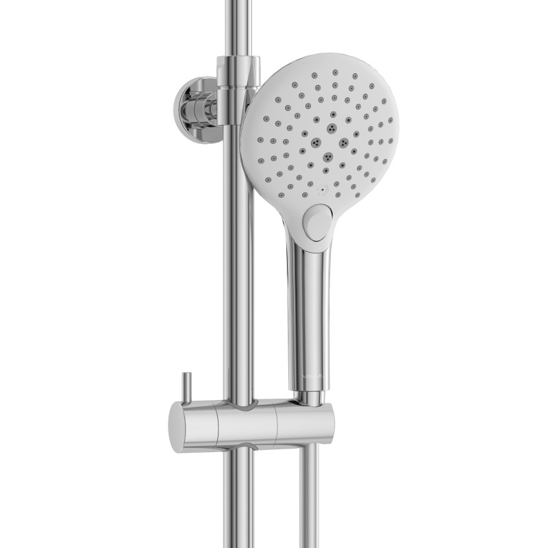 VOLLE SISTEMA D система душова (R, термостат для душа, душ d250 мм, лійка 3 режими, шланг 1500 мм PVC), cromo, (1598.090101)