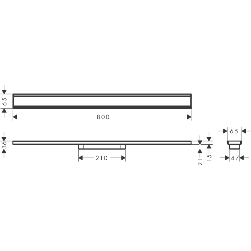 Hansgrohe RAINDRAIN ORIGINALмонтажный комплект дляустановки800мм, цвет нержавеющая сталь, (56198800)