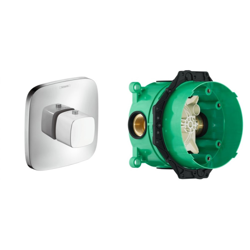 Hansgrohe PURAVIDA Термостат для ванни ПМ, цвет белый+IBOX universal прихована частина для змішувача, (15772400+01800180)