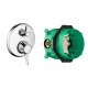 Hansgrohe Ecostat Classic Термостат с запорным/ переключающим вентилем+IBOX universal скрытая часть для смесителя, (15753000+01800180)