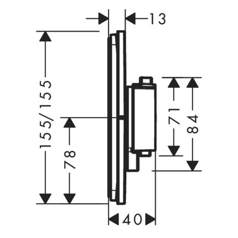 Hansgrohe SHOWERSELECT COMFORT E термостат для 2 потребителей, скрытый монтаж, цвет шлифованная бронза, (15572140)