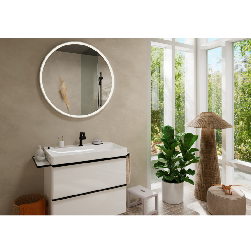 Hansgrohe TECTURIS S смеситель для умывальника 110, однорычажный,CoolStart, push-open, цвет черный матовый, (73320670)