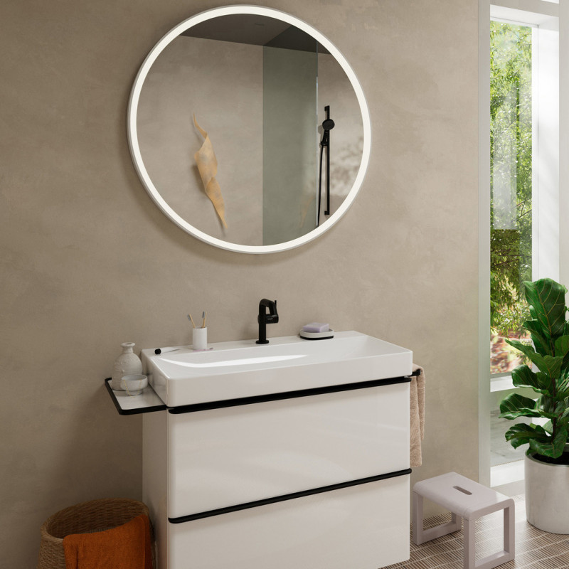 Hansgrohe TECTURIS S смеситель для умывальника 110, однорычажный,CoolStart, push-open, цвет черный матовый, (73320670)