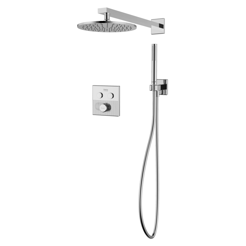 IMPRESE DEIRA система душова прихованого монтажу (термостат 2 функції, душ d250 мм латунь, лійка стік латунь 1 режим, шланг 1500 мм PVC), хром, (ZMK1224010480)