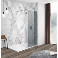 IMPRESE душевая стенка WALK-IN с профилем и держателем, 100*200см, хром, стекло тонированое, (s09110001GR)