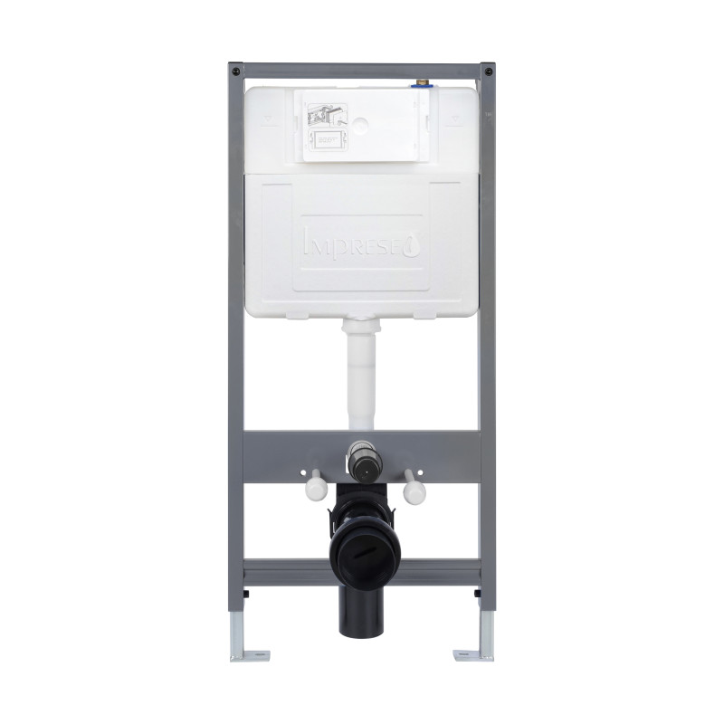 IMPRESE i1613, инсталляция для унитаза пневматическая 4в1 (инсталляция, крепление, прокладка, клавиша), черный, пластик, (i1613)