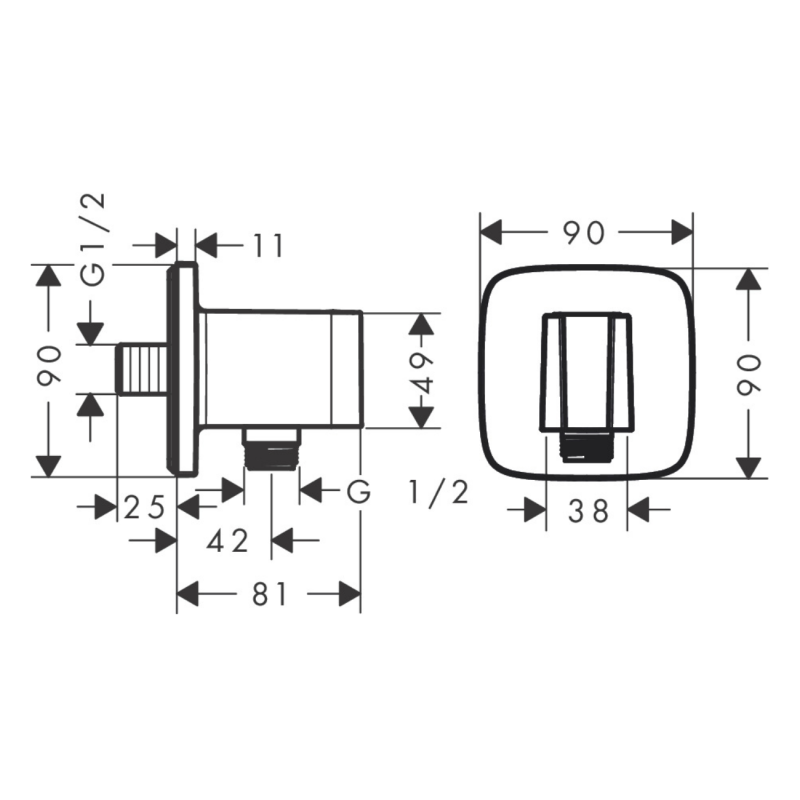Hansgrohe FIXFIT Porter E держатель для душа, (26887000)