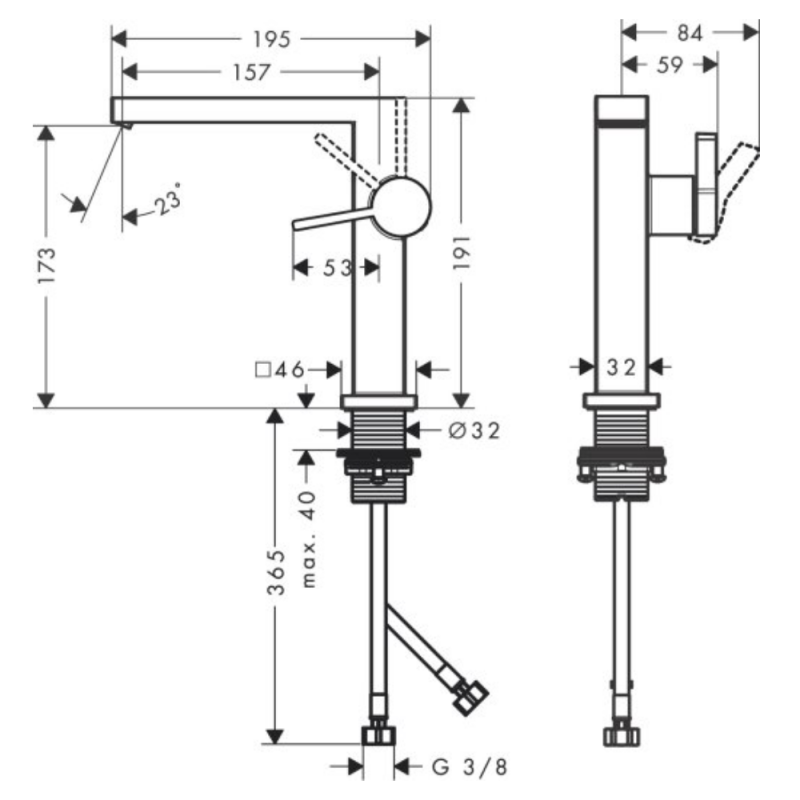 Hansgrohe TECTURIS E смеситель для умывальника 150, однорычажный,CoolStart, push-open, цвет шлифованная бронза, (73040140)