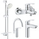 Grohe EUROSMART NEW набір змішувачей для ванни+кухня (23324003+33300003+27926001+33202003), (UA123248МK)