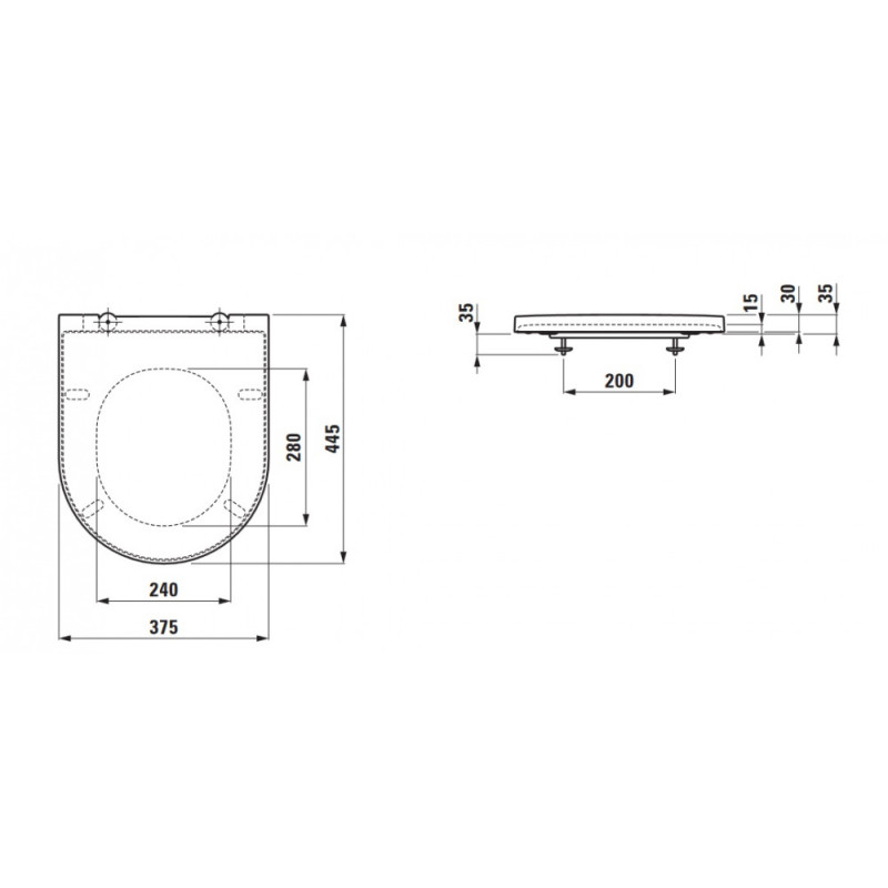 Laufen KARTELL сидіння з кришкою 44,5*37,5*3,5см, знімне, з механізмом slow closing, білий матовий, (H8913337570001)