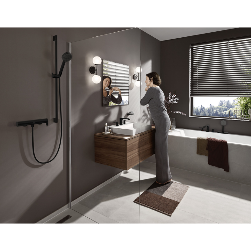 Hansgrohe VIVENIS смеситель для душа, настенный, черный матовый, (75620670)