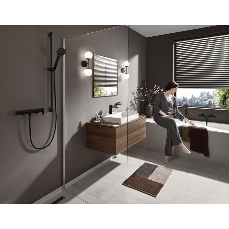 Hansgrohe VIVENIS смеситель для душа, настенный, черный матовый, (75620670)