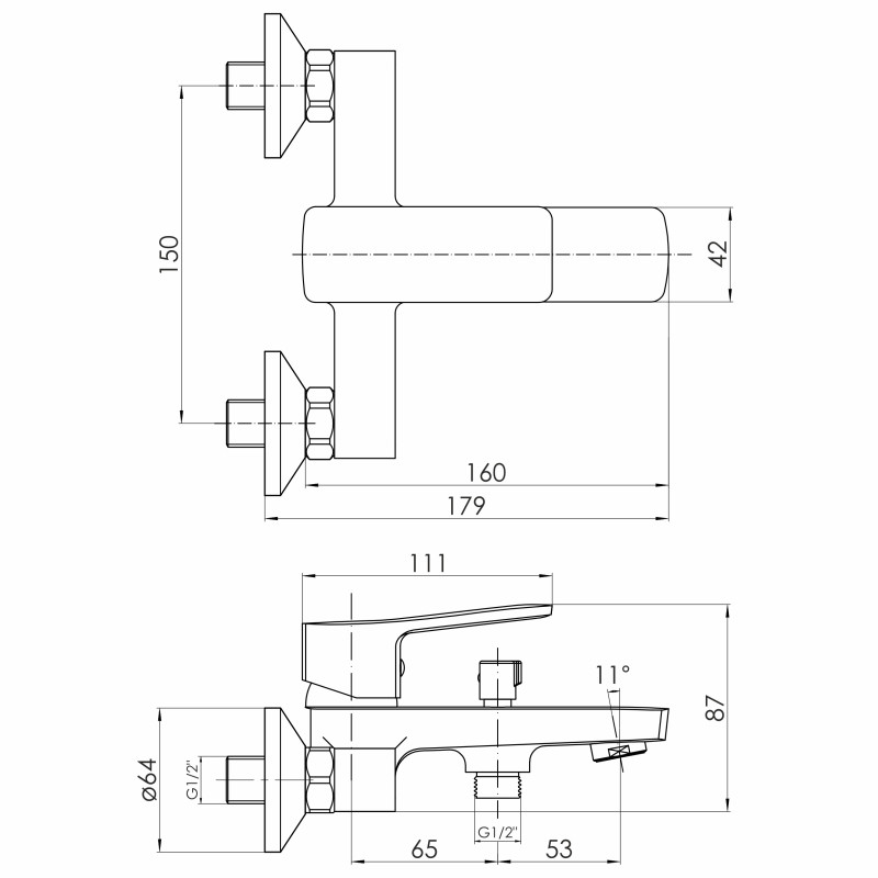 VOLLE TOLEDO змішувач для ванни, cromo, (1551.030101)