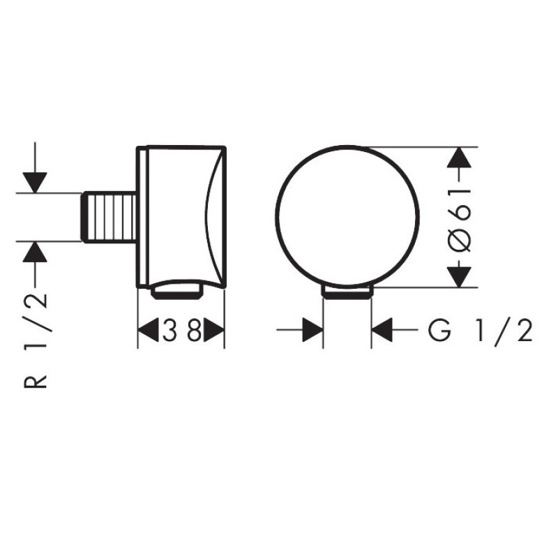 Hansgrohe FIXFIT шлангове з`єднання, колір чорний матовий, (26453670)
