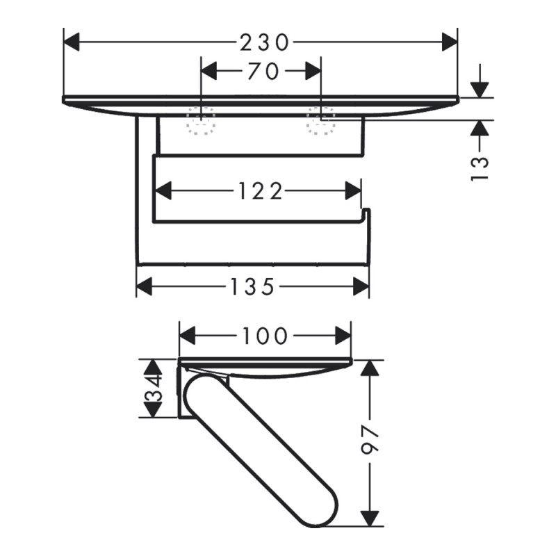 Hansgrohe Держатель туалетной бумаги WALLSTORIS 27928670, черный, (27928670)