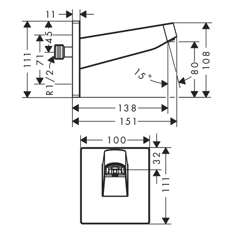 Hansgrohe PULSIFY держатель верхнего душа, (24149000)