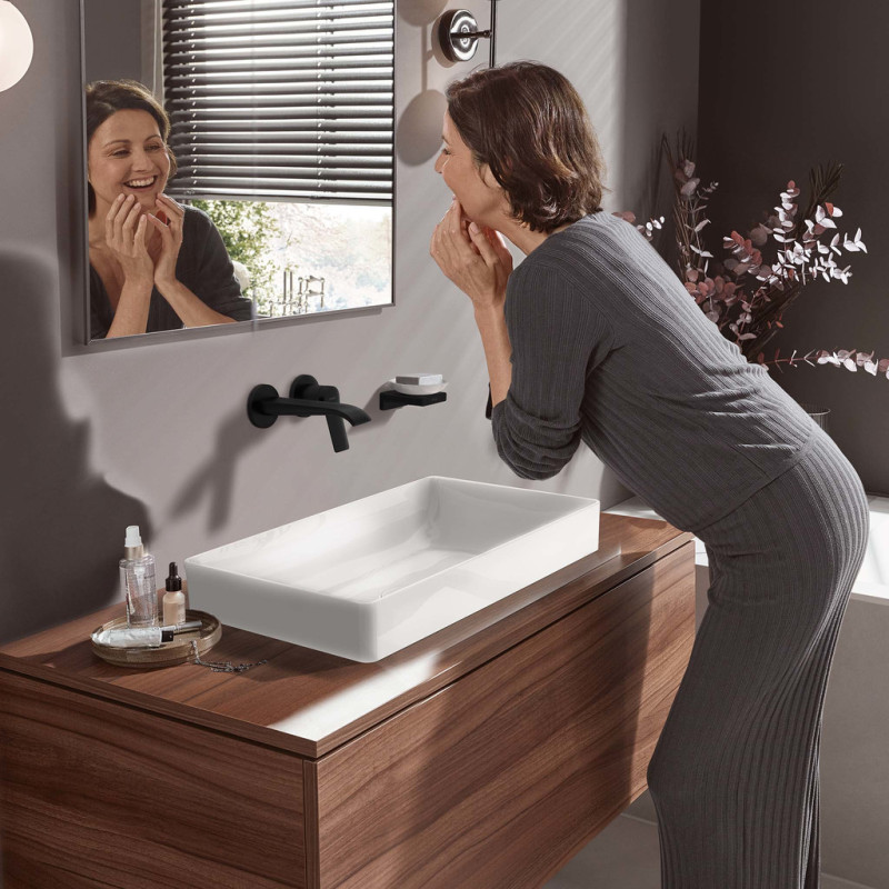 Hansgrohe VIVENIS змішувач для умивальника на 2 отв,чорний матовий, (75050670)