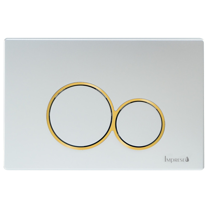 IMPRESE i7117, клавиша смыва, матовый хром, вставка золото, пластик, (i7117PS)