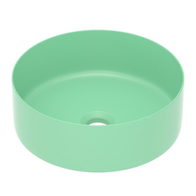 IMPRESE Умывальник накладной 35,8*35,8*13,7см круглый, matt green, (i11102MGN)