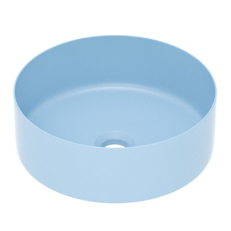 IMPRESE Умывальник накладной 35,8*35,8*13,7см круглый, matt blue, (i11102MB)