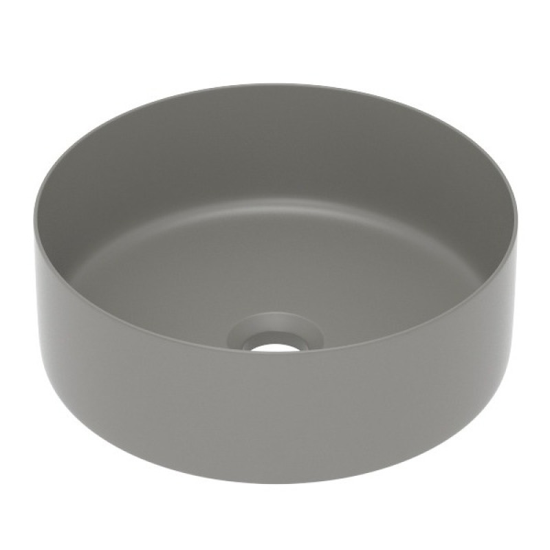 IMPRESE Умывальник накладной 35,8*35,8*13,7см круглый, matt grey, (i11102MG)