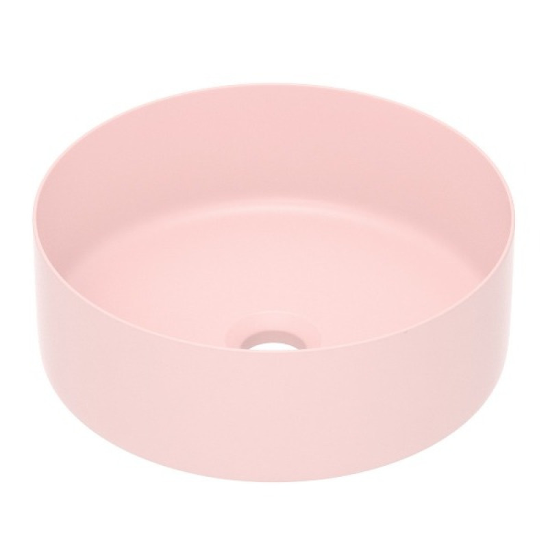 IMPRESE Умивальник накладний 35,8*35,8* 13,7см круглий, matt pink, (i11102MP)