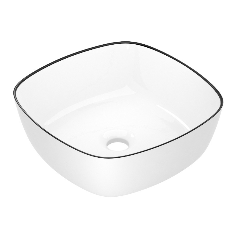 IMPRESE BLACK EDGE умывальник накладной 41,5*41,5*14,5см, (i11096)