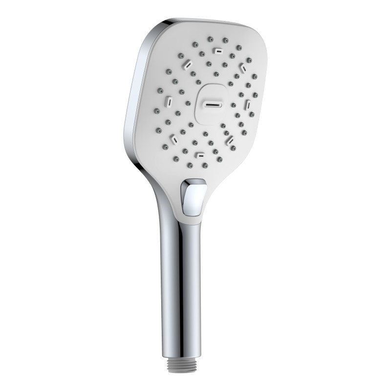 IMPRESE CENTRUM LT система душова (термостат для душа квадрат, верхній душ 255 мм ABS квадрат, ручний душ 112мм 3 режими, шланг 170 см) білі кришки, хром, (T-15260LT)