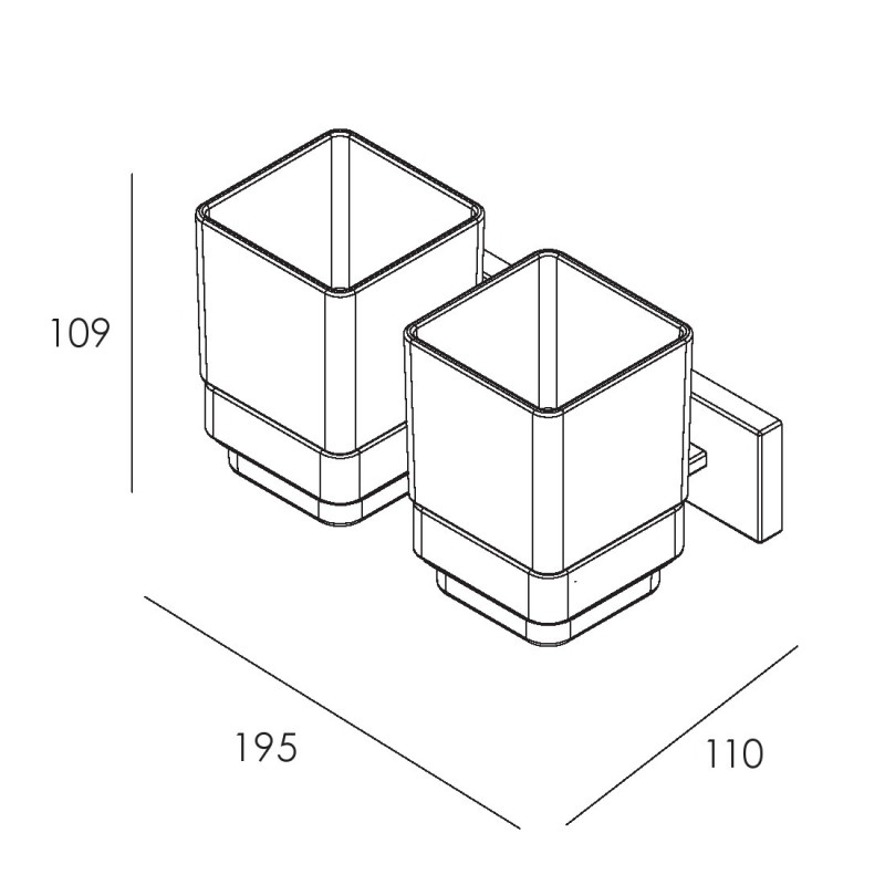 IMPRESE BILOVEC склянка подвійна, чорна, (122255B)