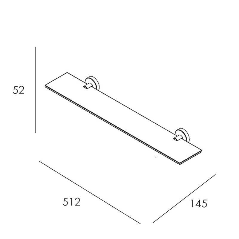 IMPRESE SKALA полиця скляна, хром, (161275)